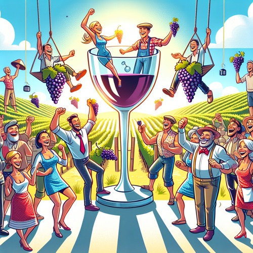 Wettkampf in den Weinbergen: Gewinner in Wein aufgewogen