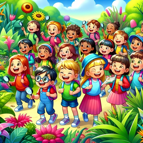 Schulausflug der Rosenauschule zum Botanischen Garten