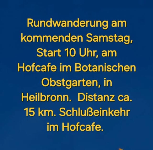 Heilbronn: Rundwanderung am Samstag