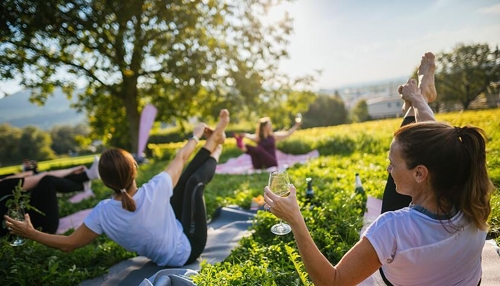 Wein und Sekt beim Yoga-Kurs: Eine einzigartige Kombination