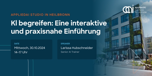 AppliedAI Studio in Heilbronn: Digitale Lösungen für gesellschaftliche Herausforderungen