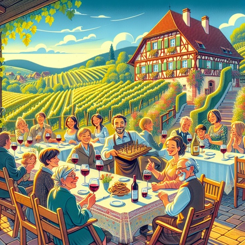 Traditionelle Besenwirtschaft im Weingut Aries in Heilbronn