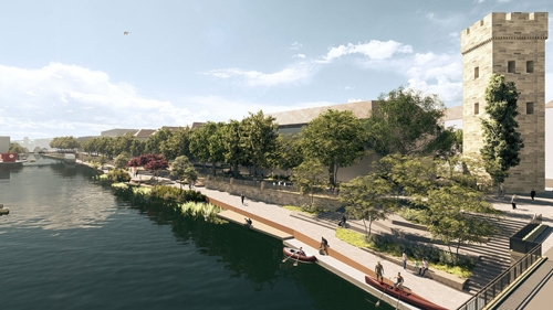 Neue Neckarpromenade direkt am Fluss
