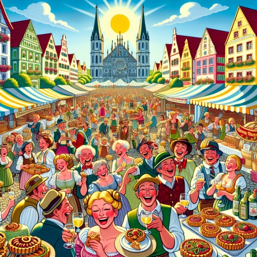 Veranstaltung mit neuem Wein und Zwiebelkuchen in Heilbronn