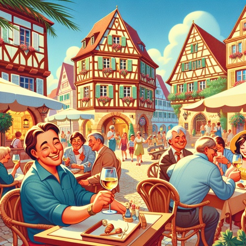 Ein Glas Wein auf dem Besigheimer Marktplatz