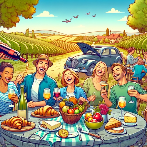 Geselliges Frühstück am Steinernen Tisch mit Wein